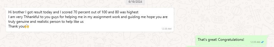 Client feedback screenshot